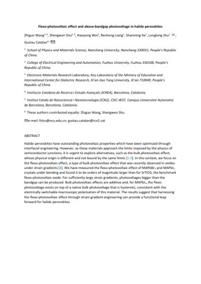 PDF Document Cover - Flexo-Photovoltaic Effect and Above-Bandgap Photovoltage in Halide Perovskites