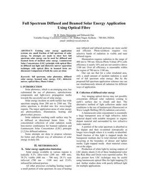 PDF Document Cover - Full Spectrum Solar Energy Application Using Optical Fibre: Analysis & Framework