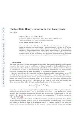 PDF Document Cover - Photovoltaic Berry Curvature and Hall Effect in Honeycomb Lattices