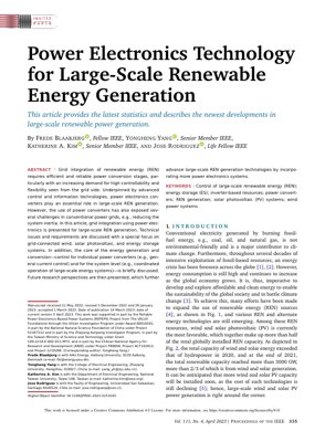 PDF Document Cover - Power Electronics for Large-Scale Renewable Energy Generation: Technology, Challenges, and Future