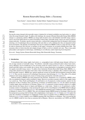 PDF Document Cover - Taxonomy for Remote Renewable Energy Hubs: A Framework for Design and Comparison
