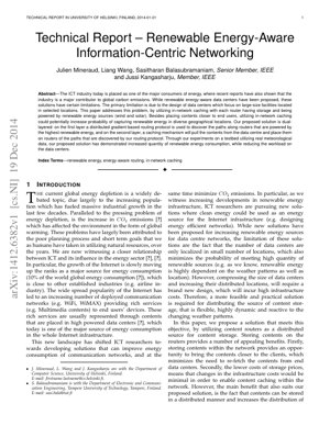 PDF Document Cover - Technical Report: Renewable Energy-Aware Information-Centric Networking