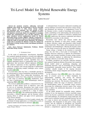 PDF Document Cover - Tri-Level Optimization Model for Hybrid Renewable Energy Systems: A Comprehensive Analysis