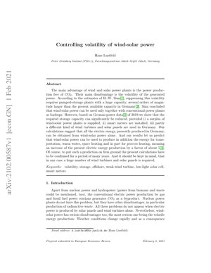 PDF Document Cover - Controlling Volatility of Wind-Solar Power: A Path to 100% Renewable Energy
